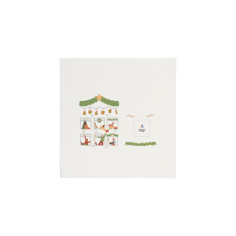 Tovaglioli microincollati bianco Natale- Printcentral - - -