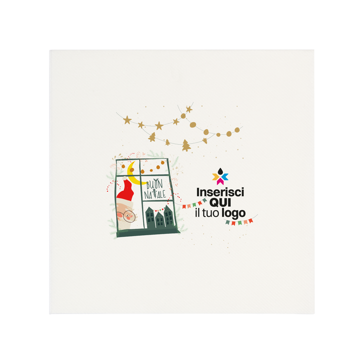 Tovaglioli microincollati bianco Natale- Printcentral - - -