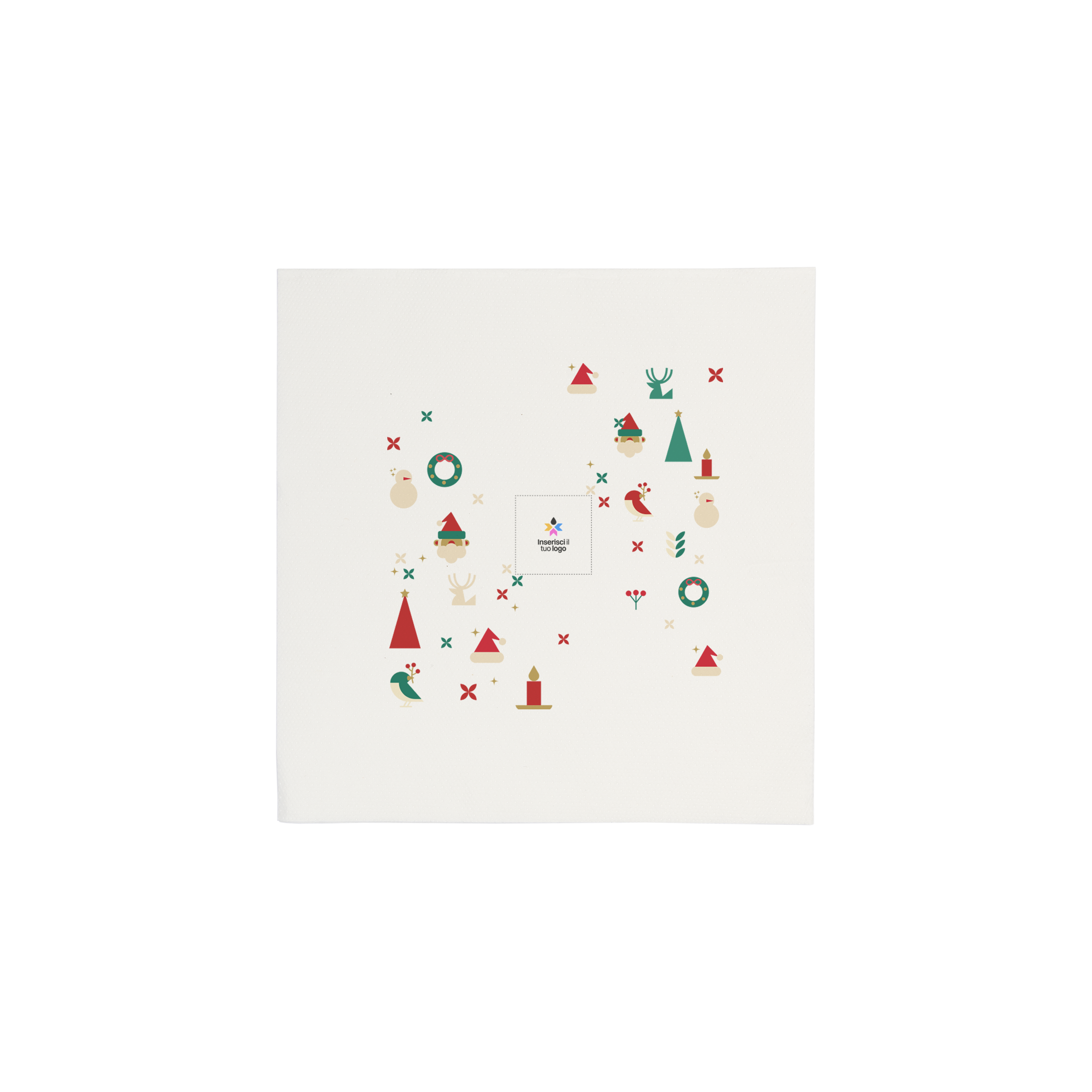 Tovaglioli microincollati bianco Natale- Printcentral - - -