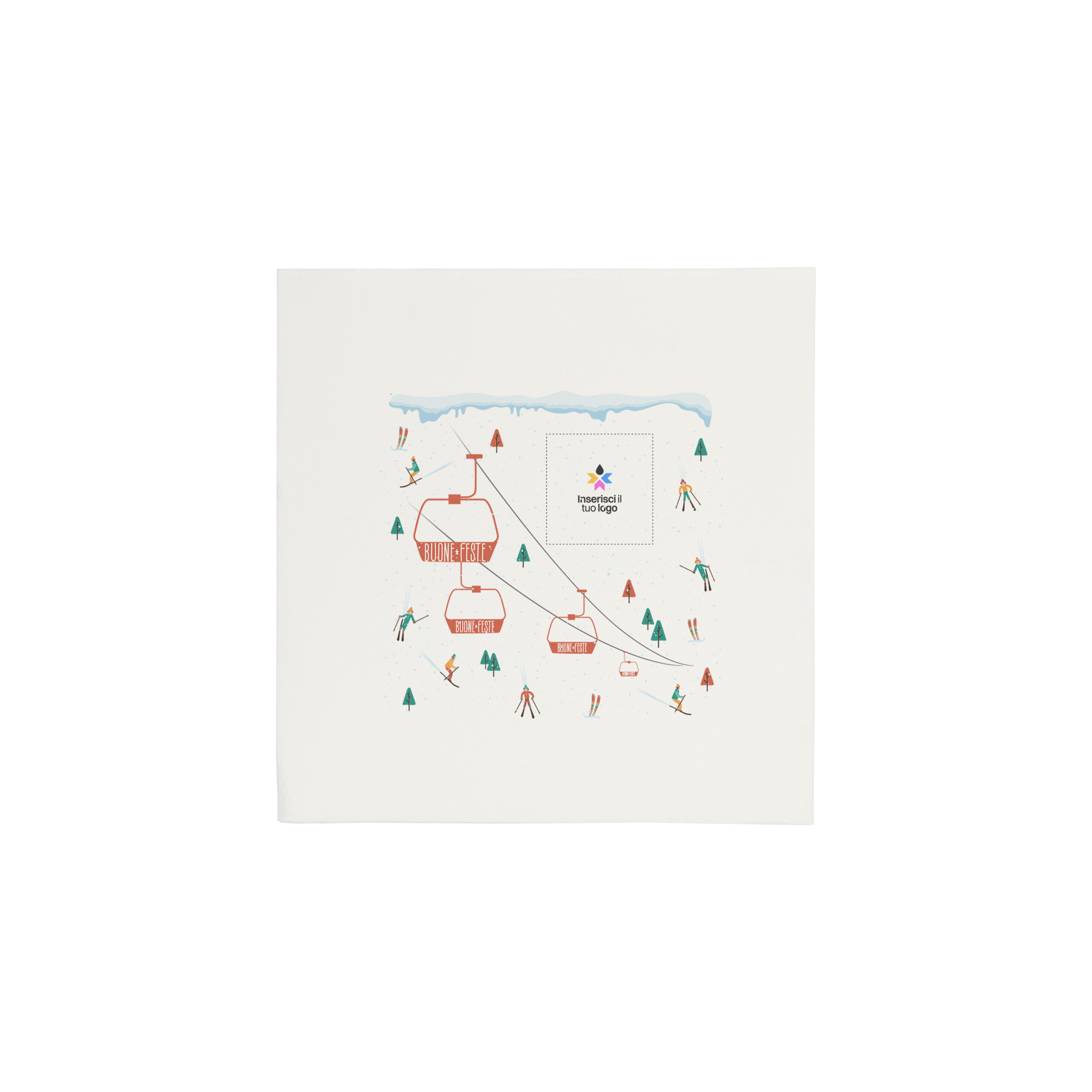 Tovaglioli microincollati bianco Natale- Printcentral - - -