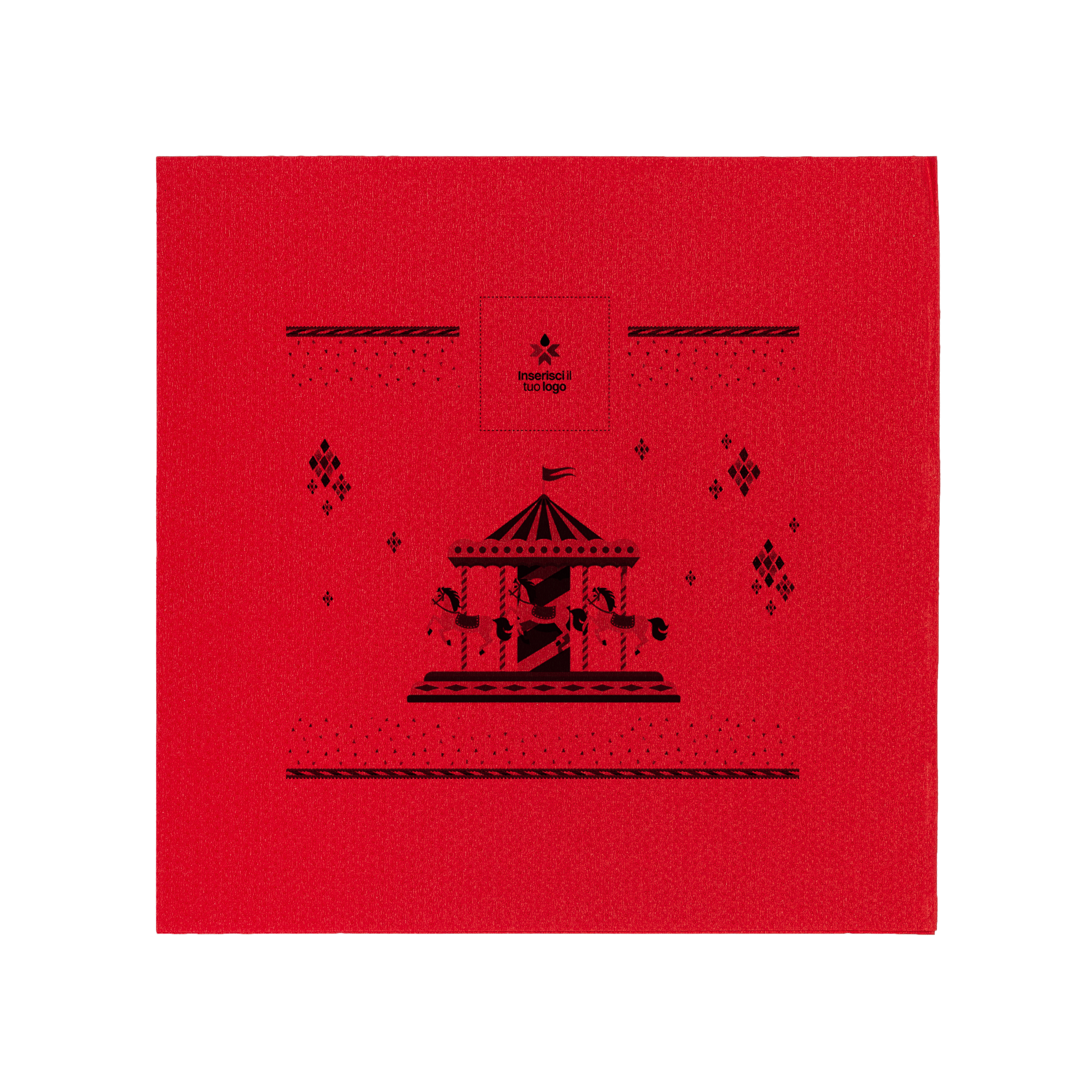 Tovaglioli microincollati rosso Natale- Printcentral - - -