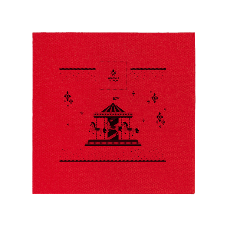 Tovaglioli microincollati rosso Natale- Printcentral - - -