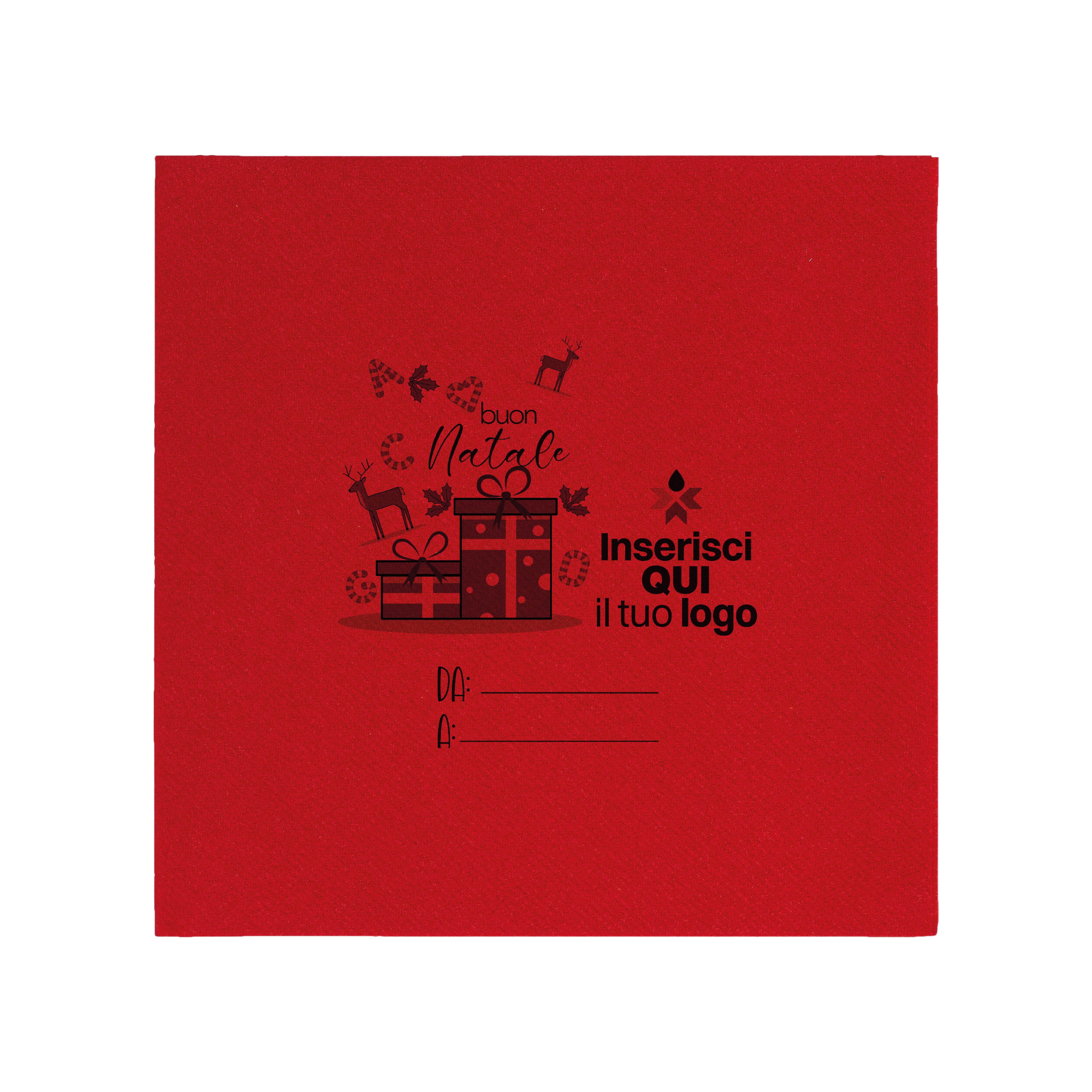 Tovaglioli microincollati rosso Natale- Printcentral - - -