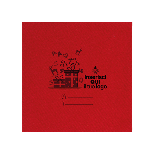Tovaglioli microincollati rosso Natale- Printcentral - - -