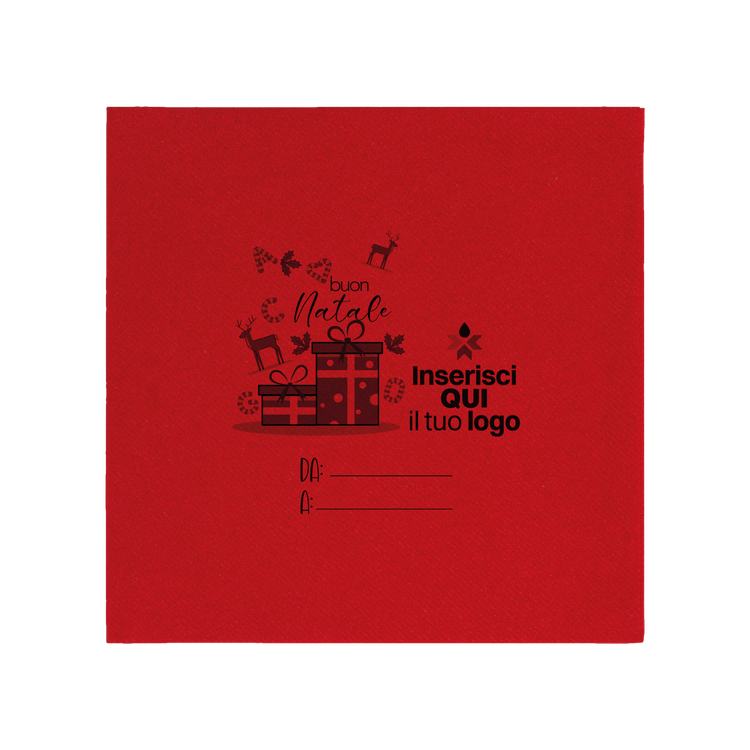 Tovaglioli microincollati rosso Natale- Printcentral - - -
