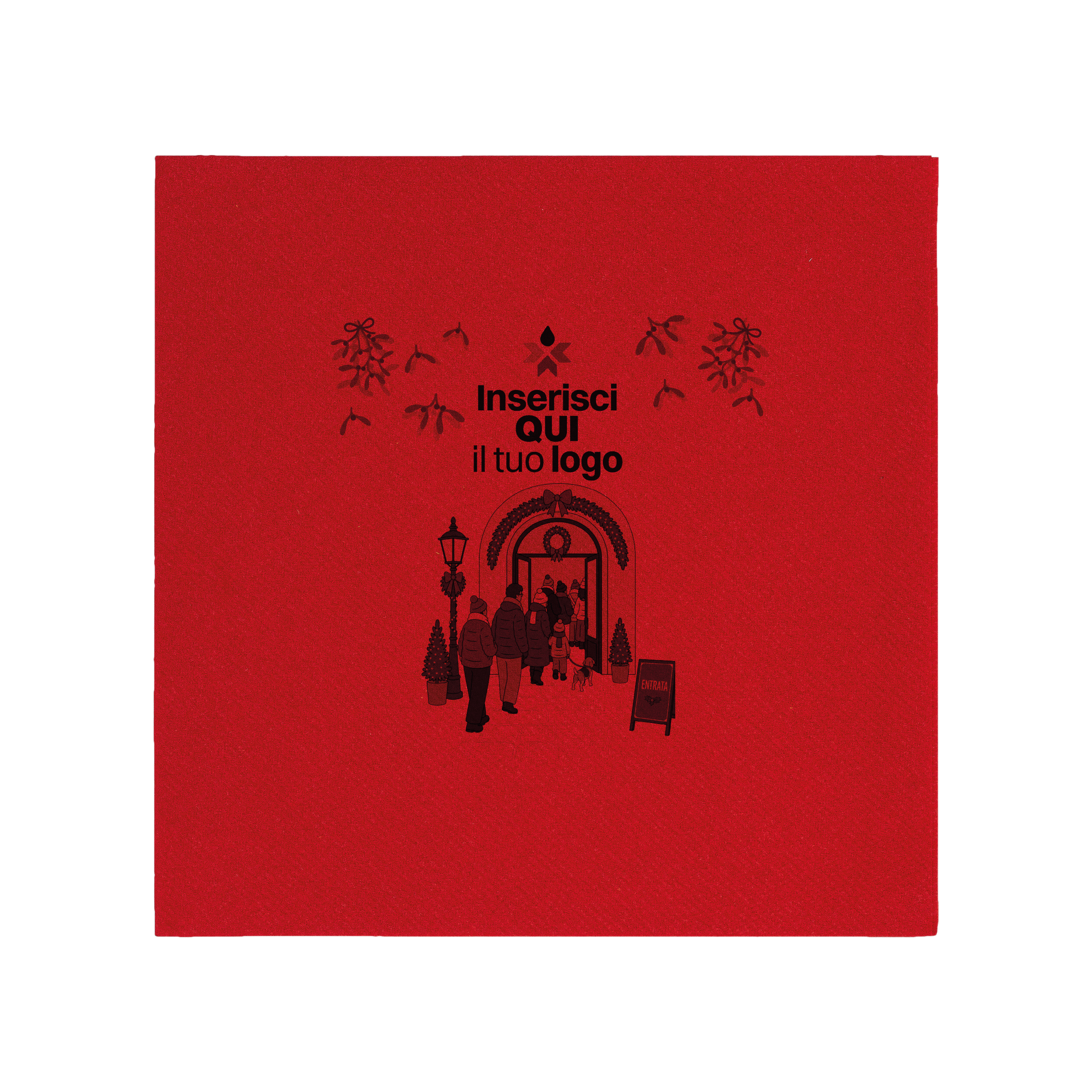 Tovaglioli microincollati rosso Natale- Printcentral - - -
