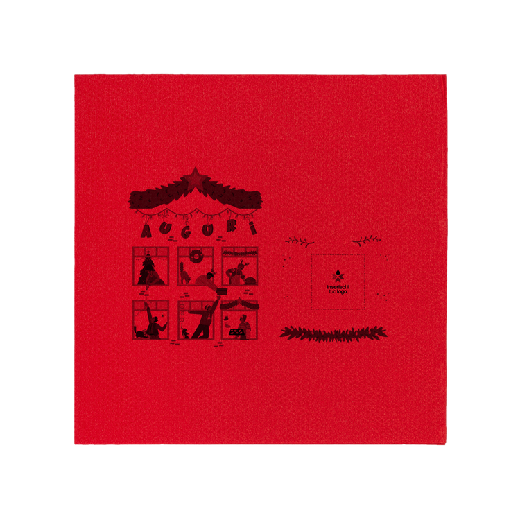 Tovaglioli microincollati rosso Natale- Printcentral - - -