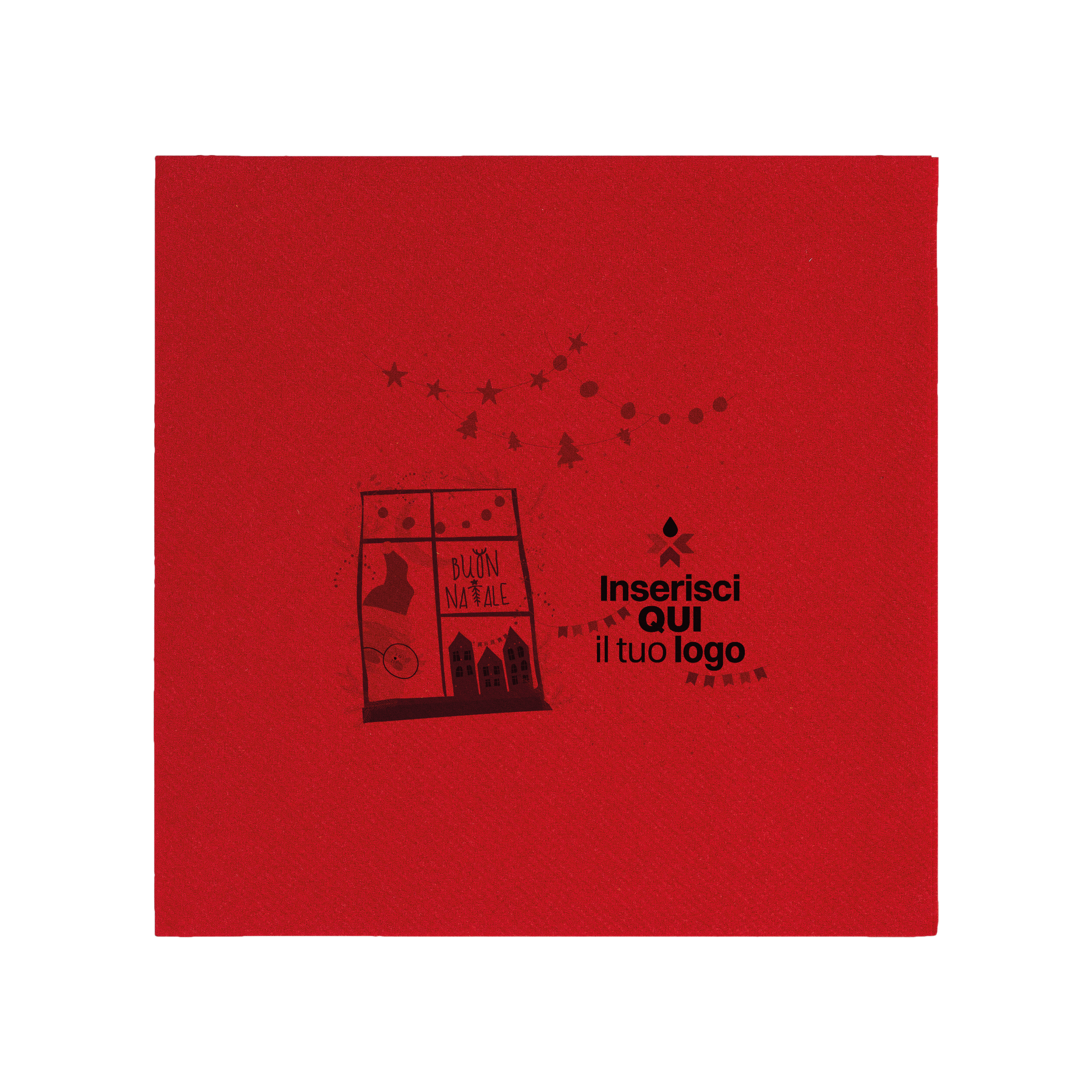 Tovaglioli microincollati rosso Natale- Printcentral - - -