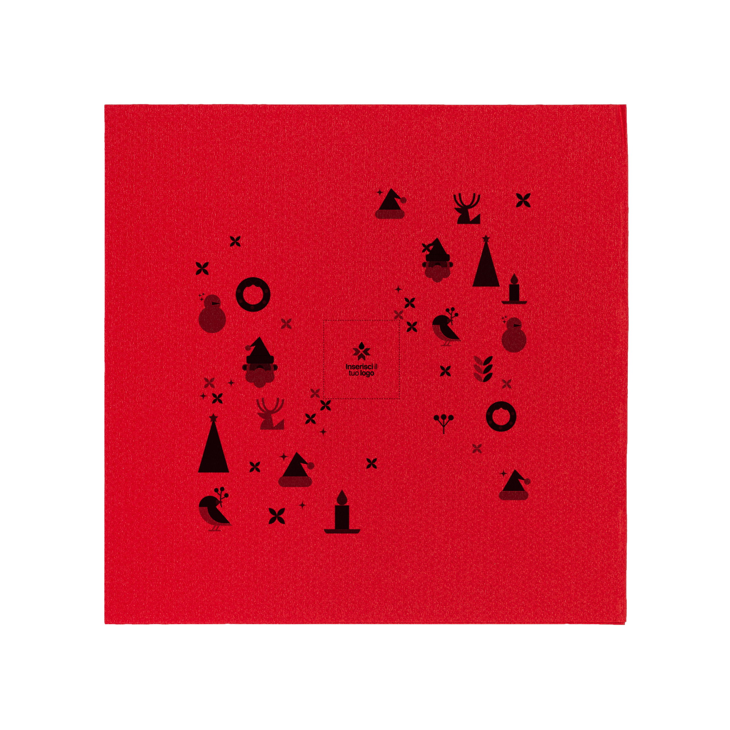 Tovaglioli microincollati rosso Natale- Printcentral - - -