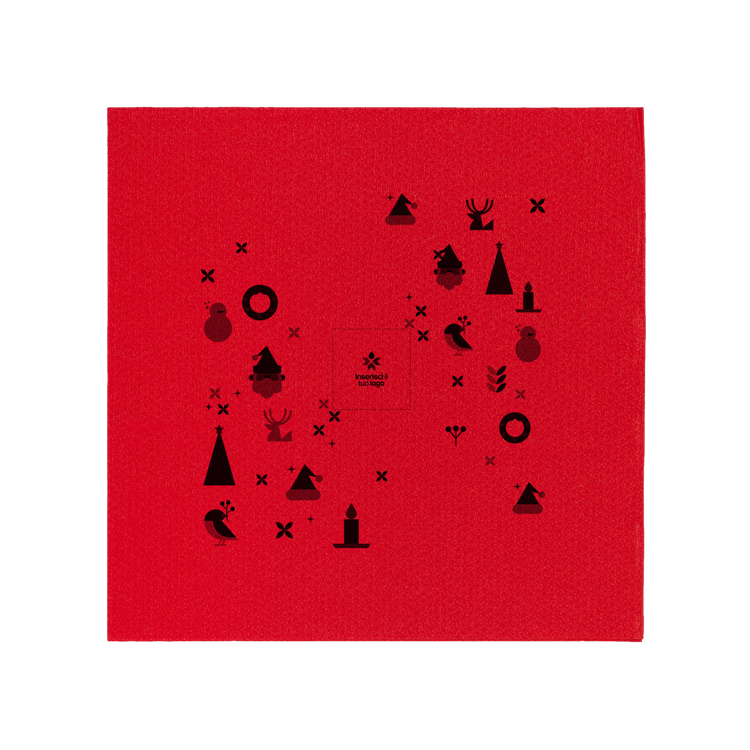 Tovaglioli microincollati rosso Natale- Printcentral - - -
