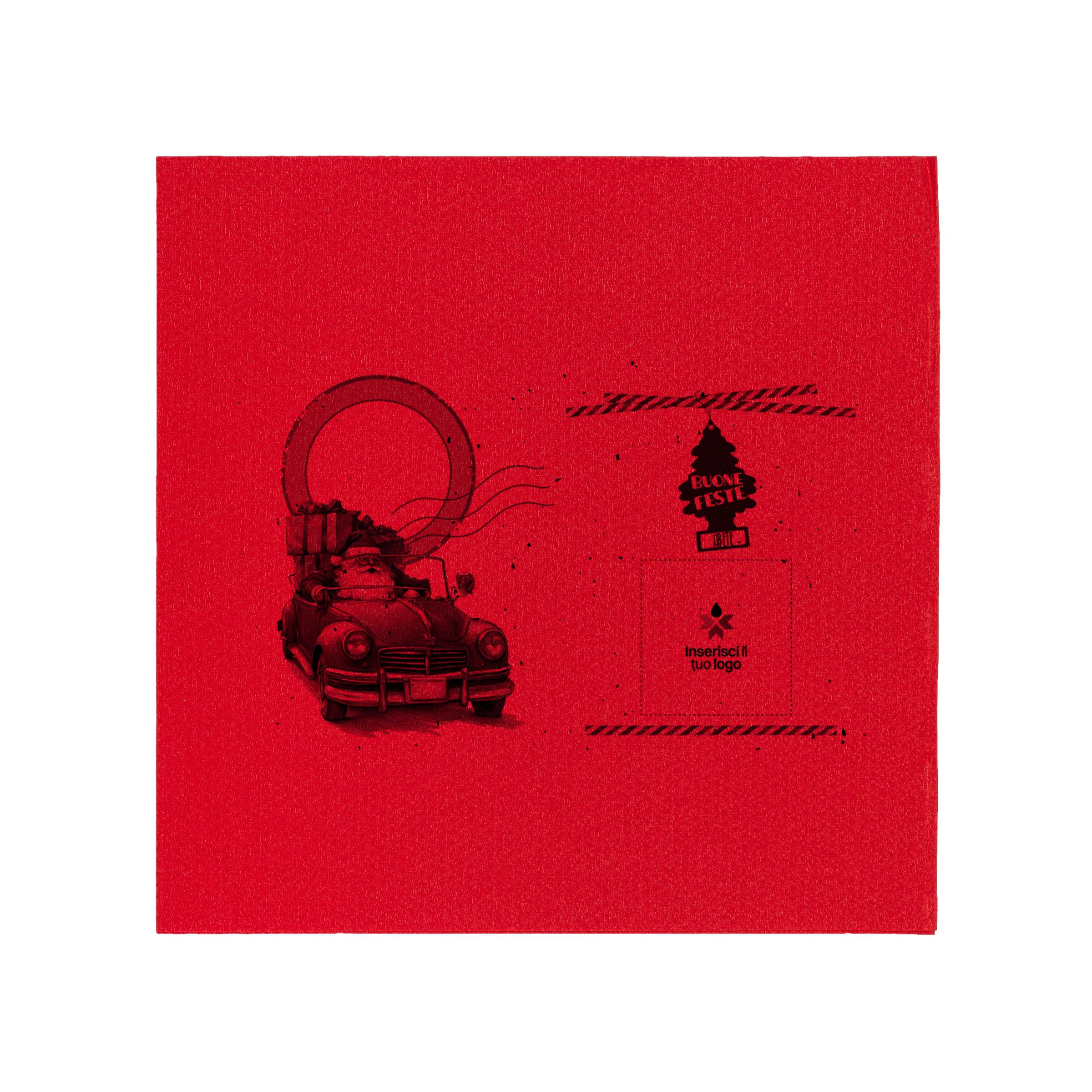 Tovaglioli microincollati rosso Natale- Printcentral - - -