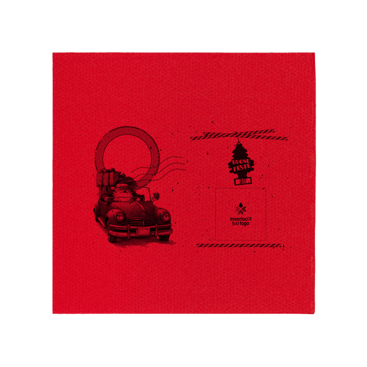 Tovaglioli microincollati rosso Natale- Printcentral - - -
