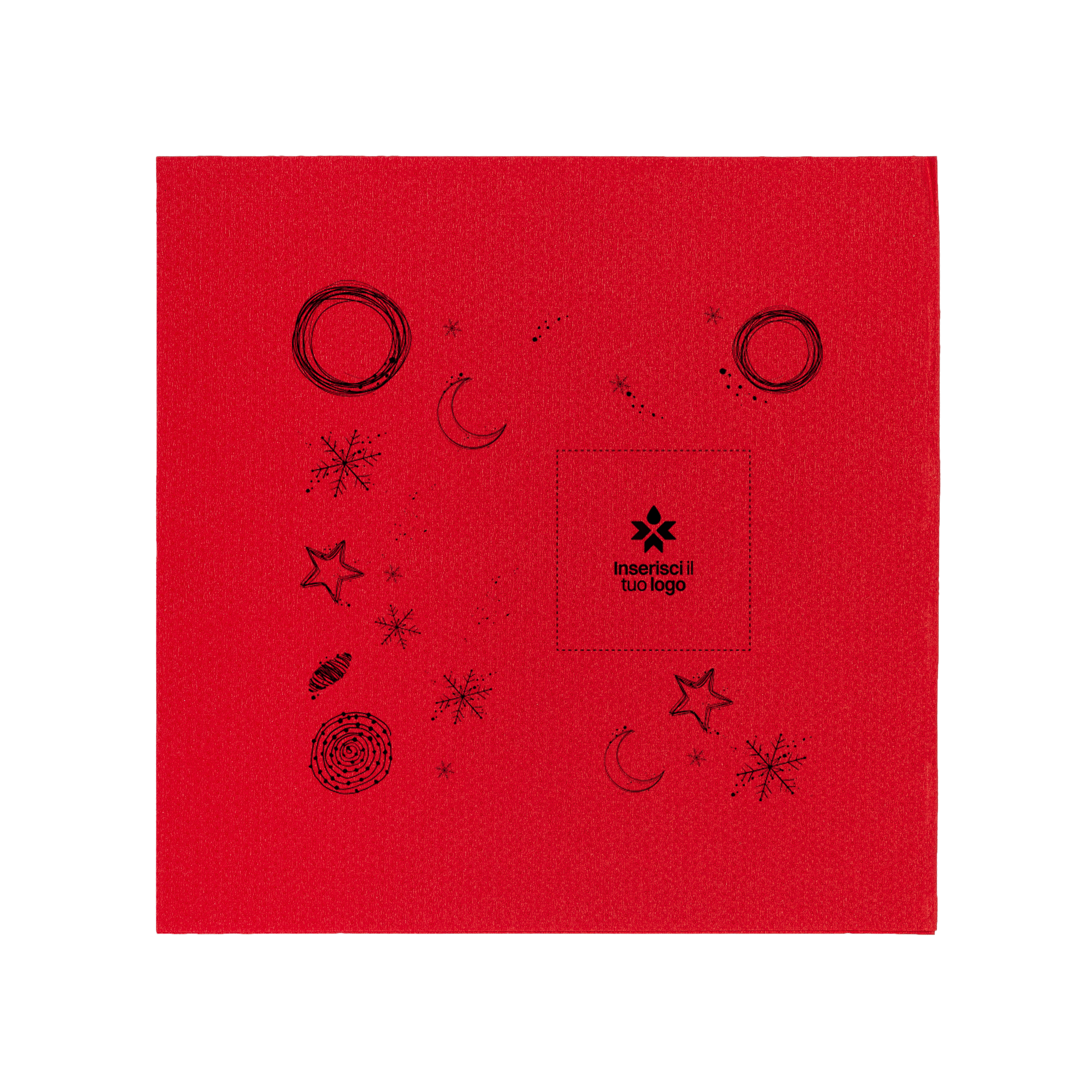Tovaglioli microincollati rosso Natale- Printcentral - - -