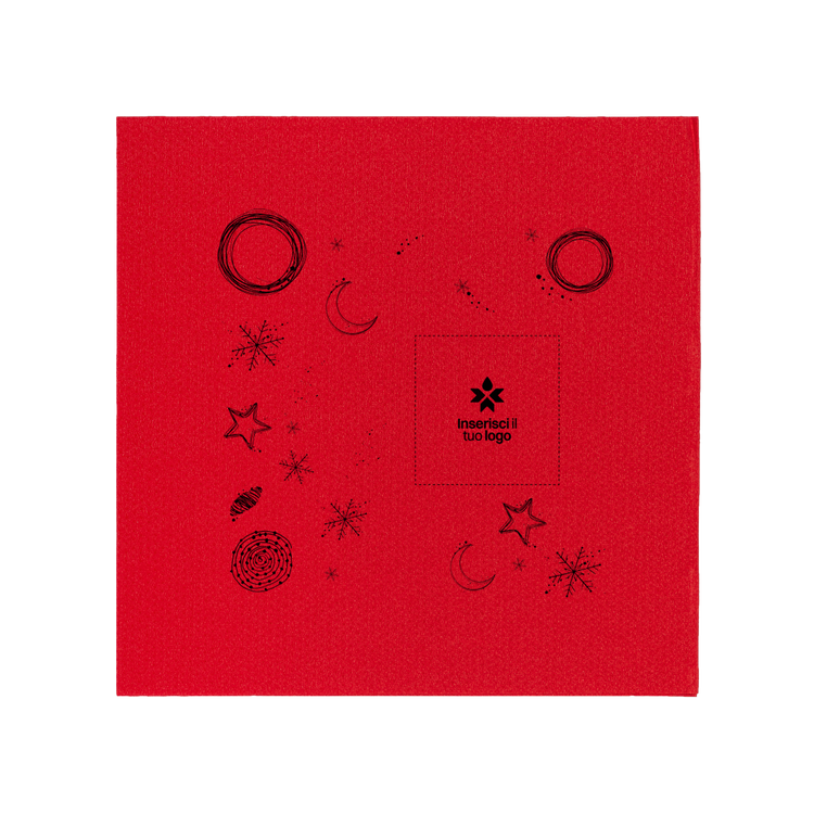Tovaglioli microincollati rosso Natale- Printcentral - - -