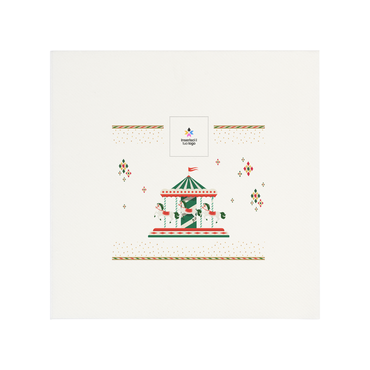 Tovaglioli carta secca bianco Natale- Printcentral - - -
