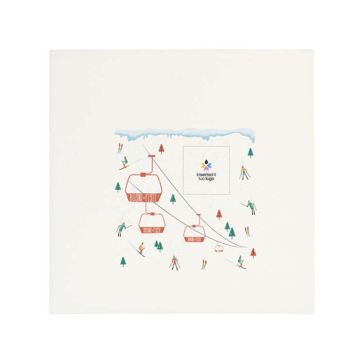 Tovaglioli carta secca bianco Natale- Printcentral - - -