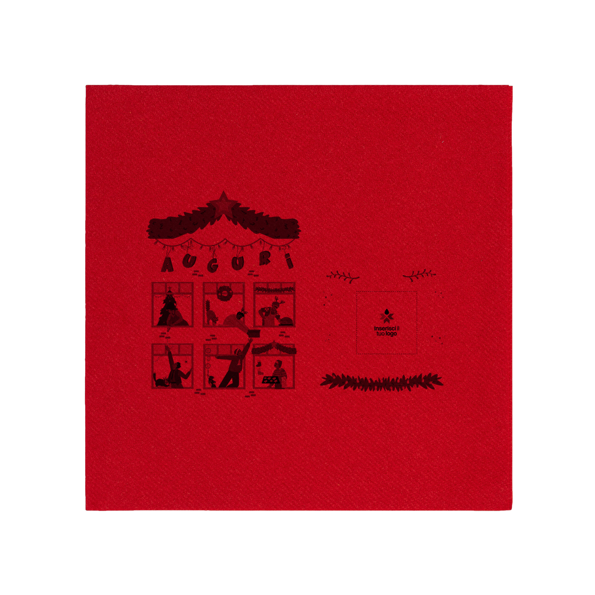 Tovaglioli carta secca rosso Natale
