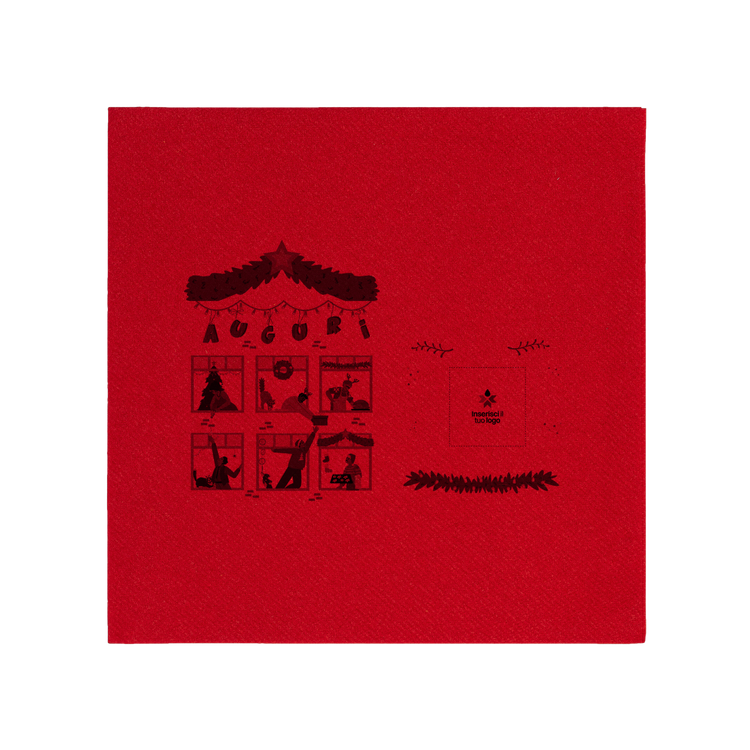 Tovaglioli carta secca rosso Natale- Printcentral - - -