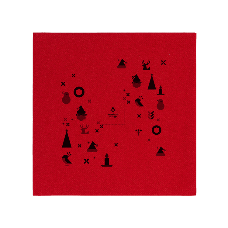 Tovaglioli carta secca rosso Natale- Printcentral - - -