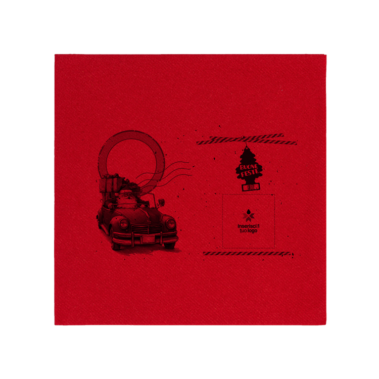 Tovaglioli carta secca rosso Natale- Printcentral - - -