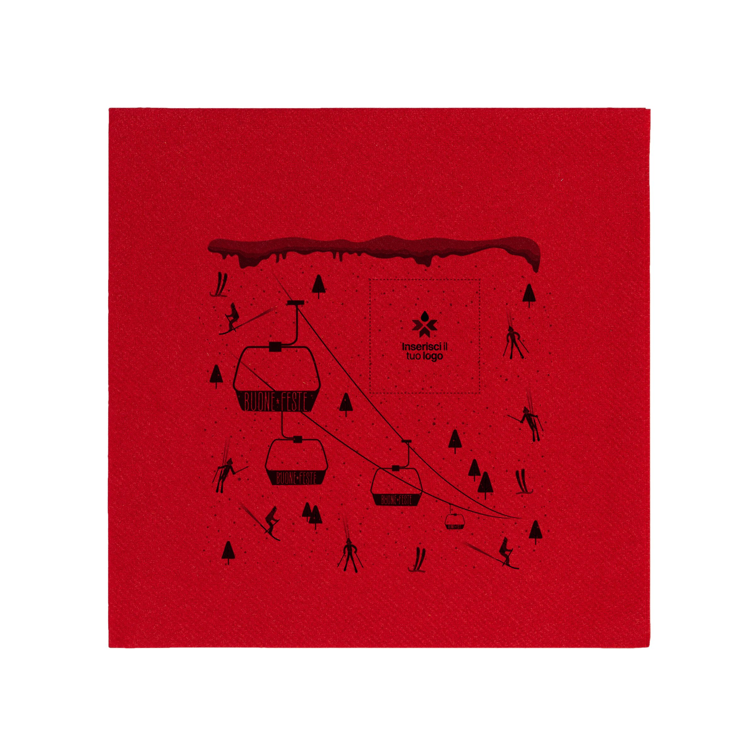 Tovaglioli carta secca rosso Natale- Printcentral - - -
