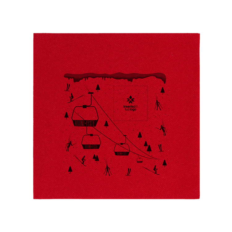 Tovaglioli carta secca rosso Natale- Printcentral - - -