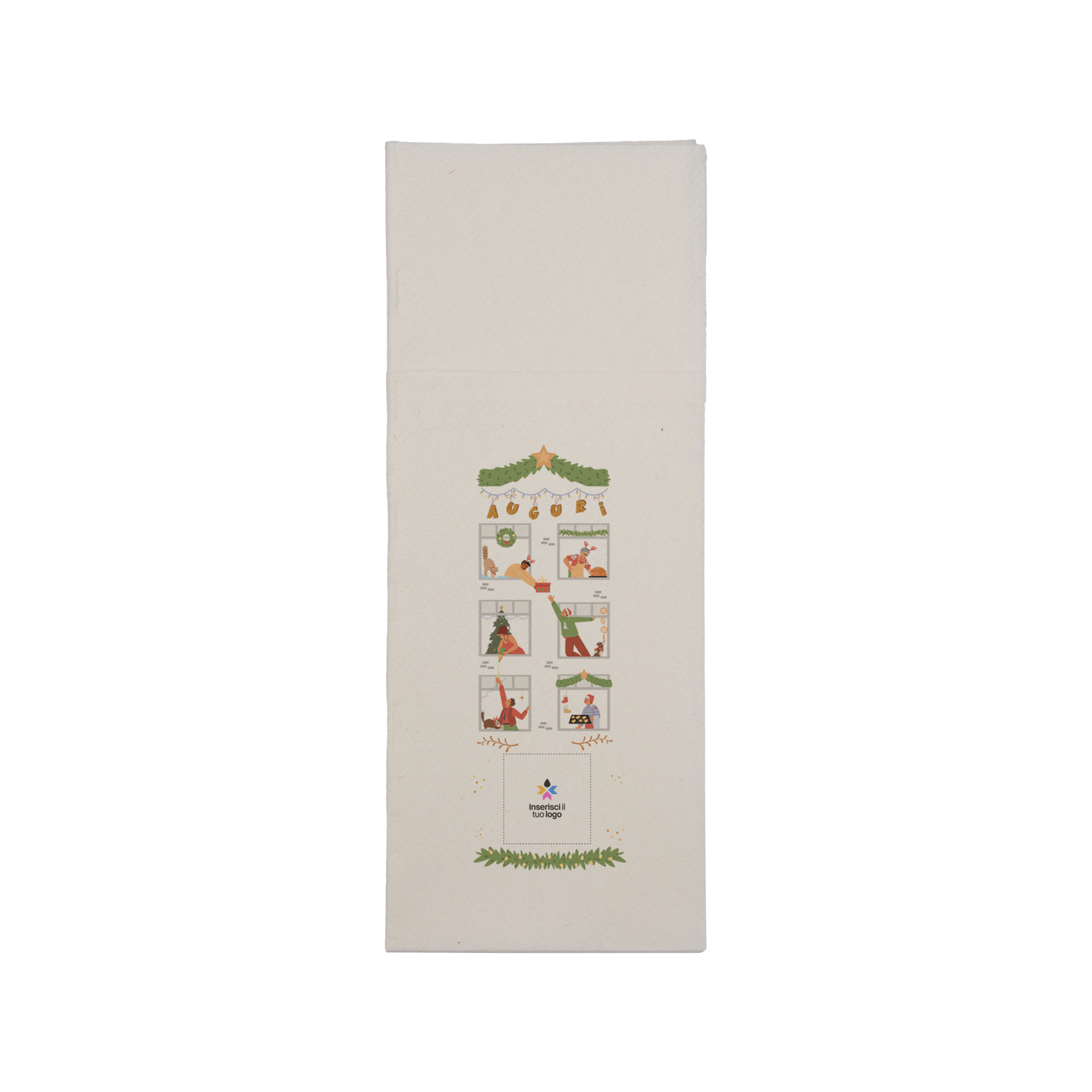 Tovaglioli carta secca service bianco Natale- Printcentral - - -