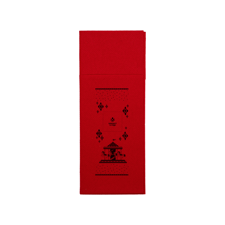 Tovaglioli carta secca service rosso Natale- Printcentral - - -