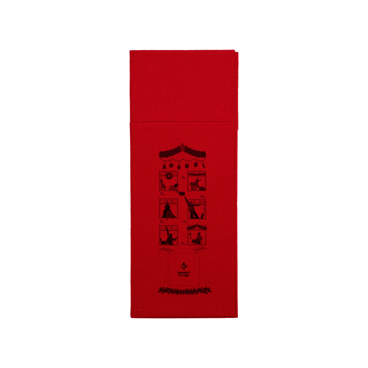 Tovaglioli carta secca service rosso Natale- Printcentral - - -