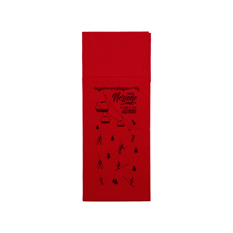 Tovaglioli carta secca service rosso Natale- Printcentral - - -