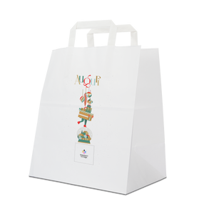 Shopper in carta Basic Take away bianco Natale- Printcentral - - -