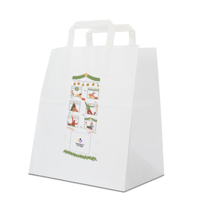 Shopper in carta Basic Take away bianco Natale- Printcentral - - -