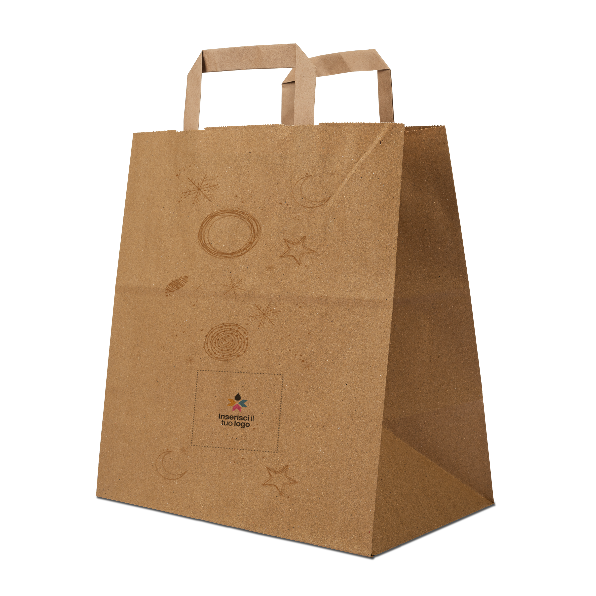 Shopper in carta Basic Take away avana Natale
