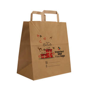 Shopper in carta Basic Take away avana Natale- Printcentral - - -