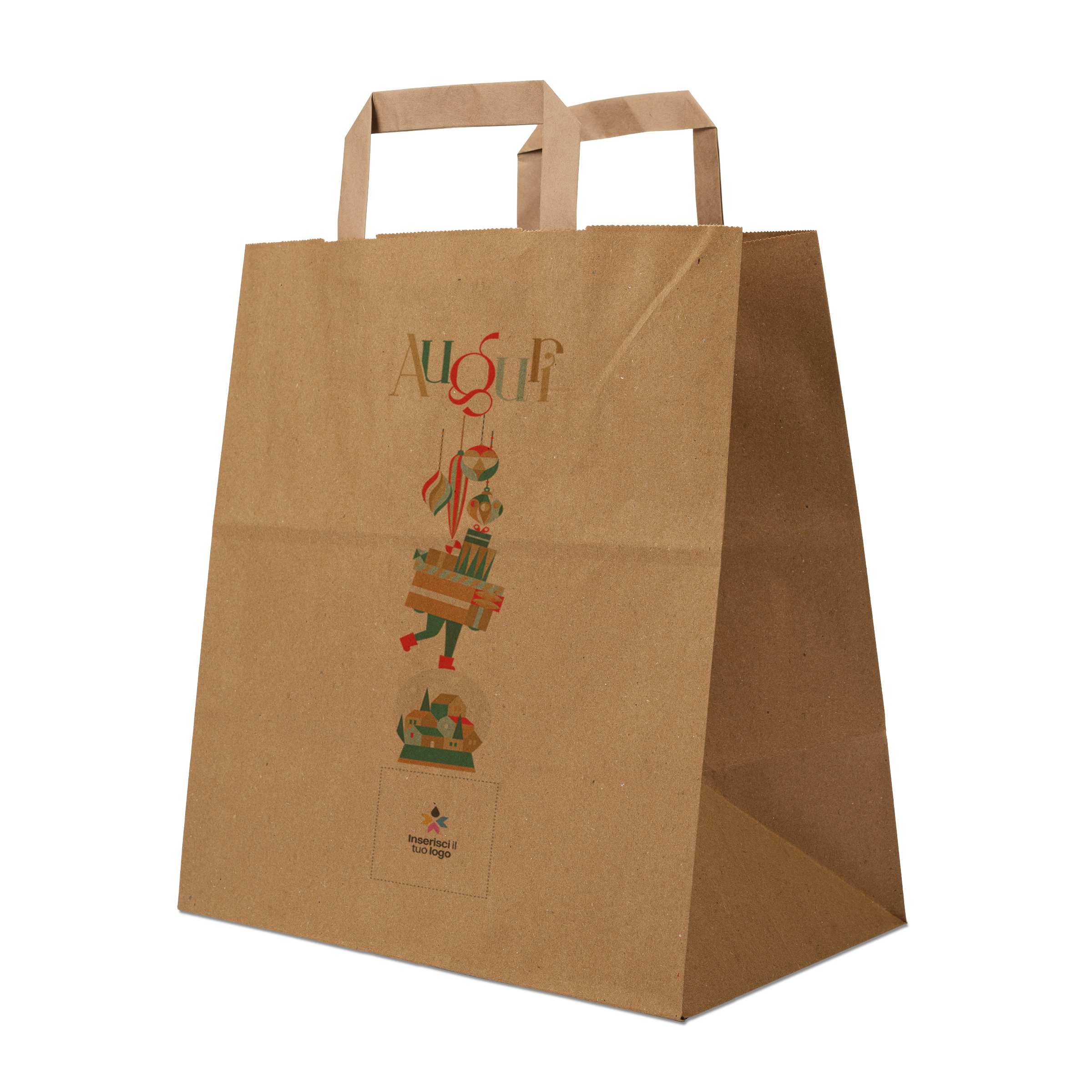 Shopper in carta Basic Take away avana Natale- Printcentral - - -