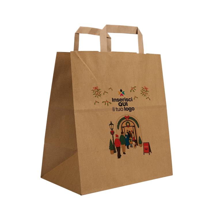 Shopper in carta Basic Take away avana Natale- Printcentral - - -
