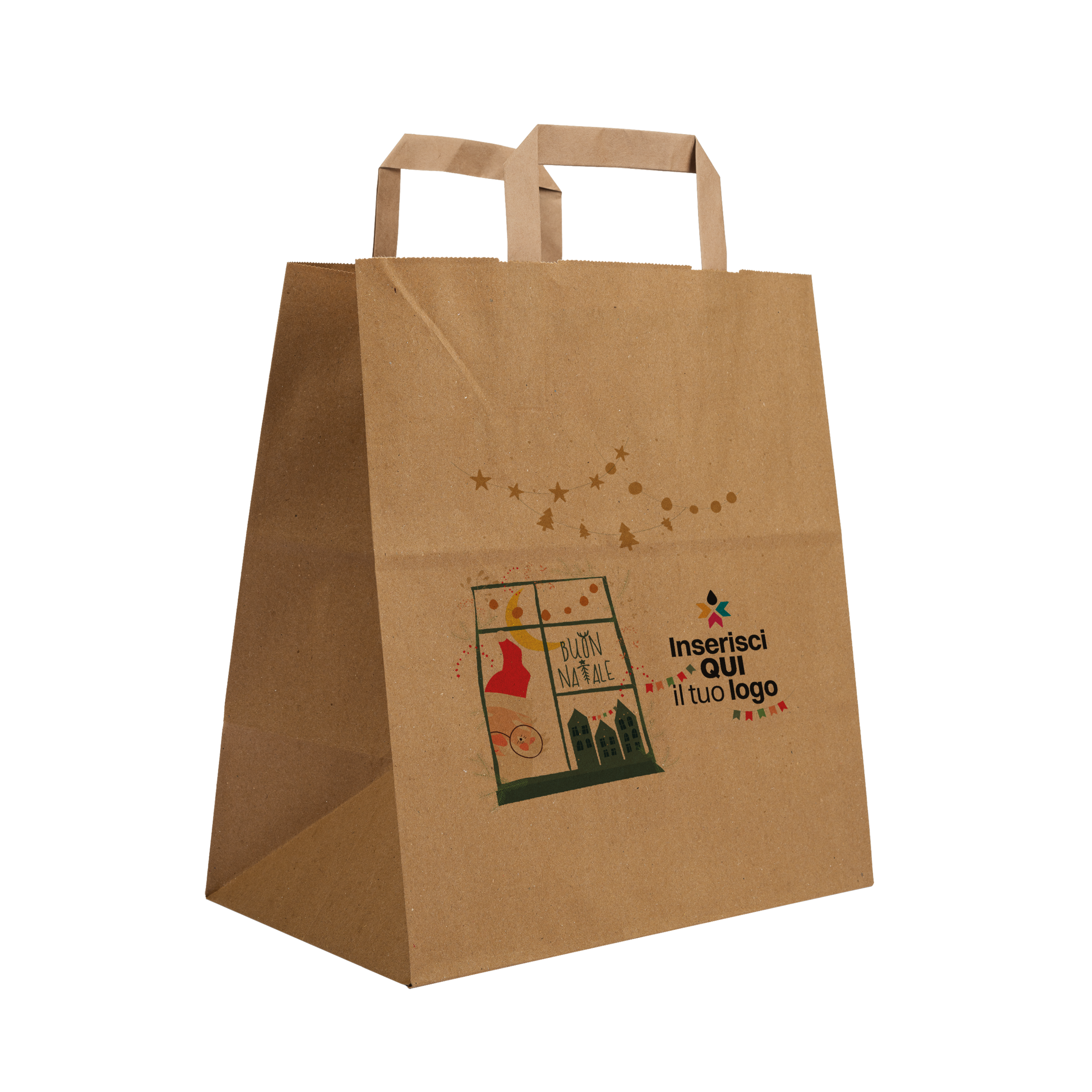 Shopper in carta Basic Take away avana Natale- Printcentral - - -
