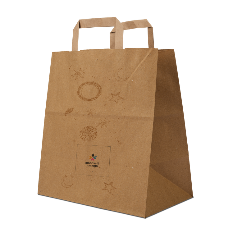 Shopper in carta Basic Take away avana Natale- Printcentral - - -