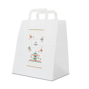 Shopper in carta Basic Take away bianco Natale- Printcentral - - -