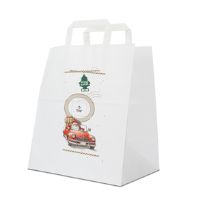 Shopper in carta Basic Take away bianco Natale- Printcentral - - -