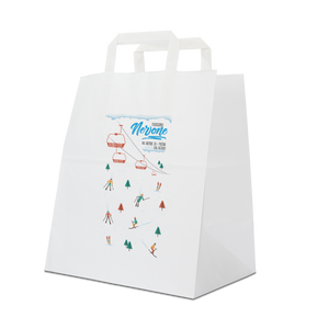 Shopper in carta Basic Take away bianco Natale- Printcentral - - -