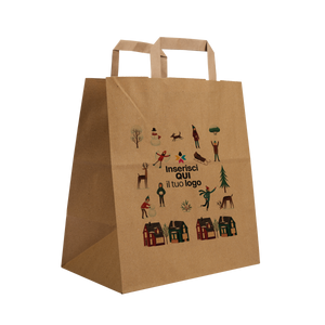 Shopper in carta Basic Take away avana Natale- Printcentral - - -