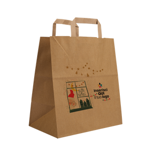 Shopper in carta Basic Take away avana Natale- Printcentral - - -