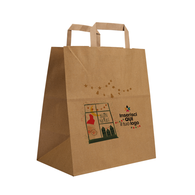 Shopper in carta Basic Take away avana Natale- Printcentral - - -