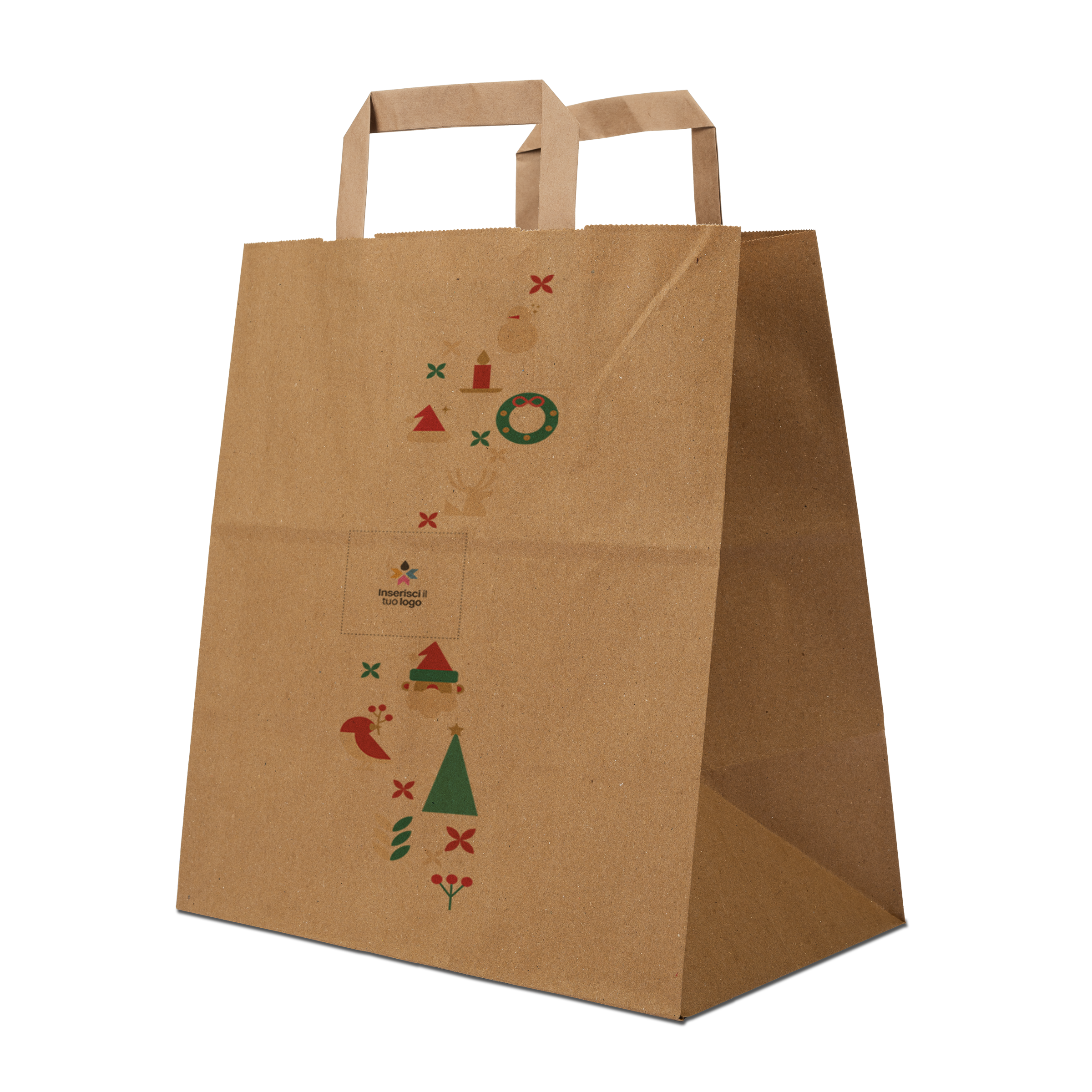 Shopper in carta Basic Take away avana Natale- Printcentral - - -