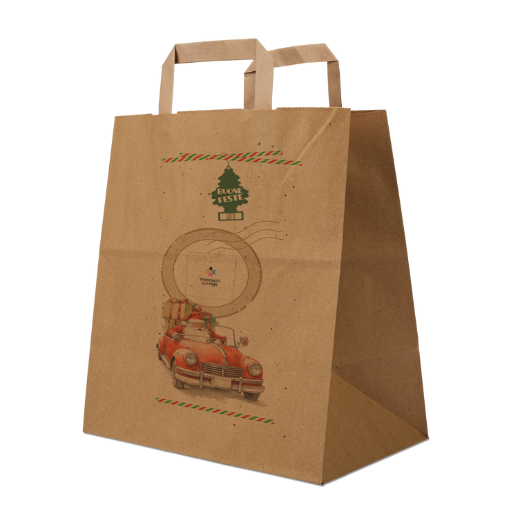 Shopper in carta Basic Take away avana Natale- Printcentral - - -