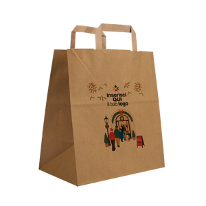 Shopper in carta Basic Take away avana Natale- Printcentral - - -