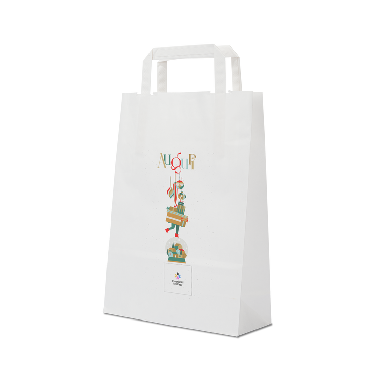 Shopper in carta Basic bianco Natale- Printcentral - - -