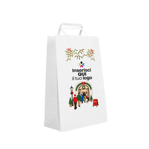 Shopper in carta Basic bianco Natale- Printcentral - - -