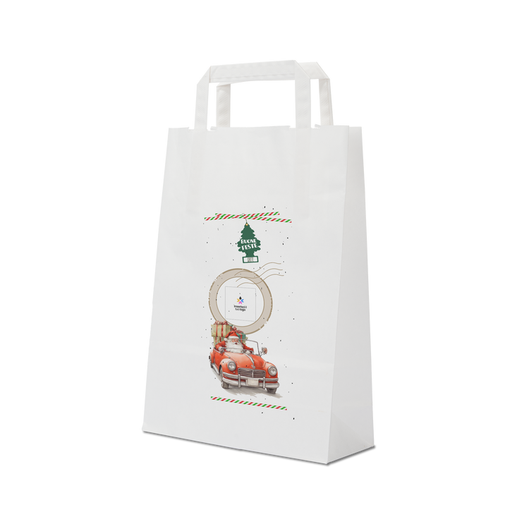 Shopper in carta Basic bianco Natale- Printcentral - - -